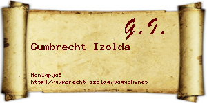 Gumbrecht Izolda névjegykártya